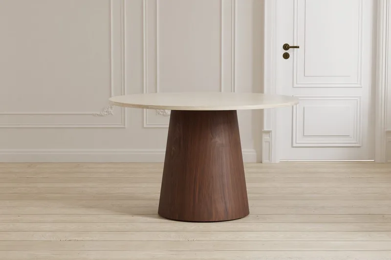 Rundt spisebord Lanzo 120 cm, Beige