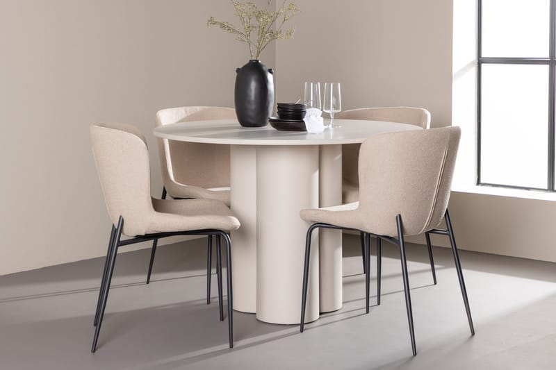 Rundt spisebordssæt Venture Home Olivia, Modesto Beige