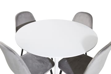 Rundt spisebordssæt Venture Home Plaza, Polar Grå Hvid 4 stk. - Møbler - Borde - Spisebordssæt