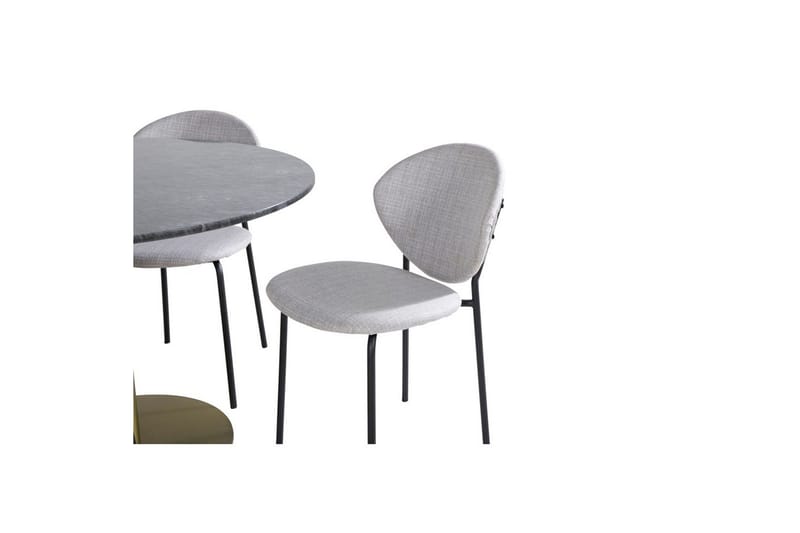 Rundt Spisesæt Estelle Chrome, Vault - Grå - Møbler - Borde - Spisebordssæt