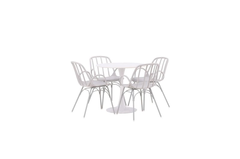 Rundt Spisesæt Hamden, Dyrön - Hvid - Møbler - Borde - Spisebordssæt