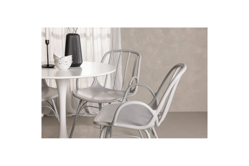 Rundt Spisesæt Hamden, Dyrön - Hvid - Møbler - Borde - Spisebordssæt