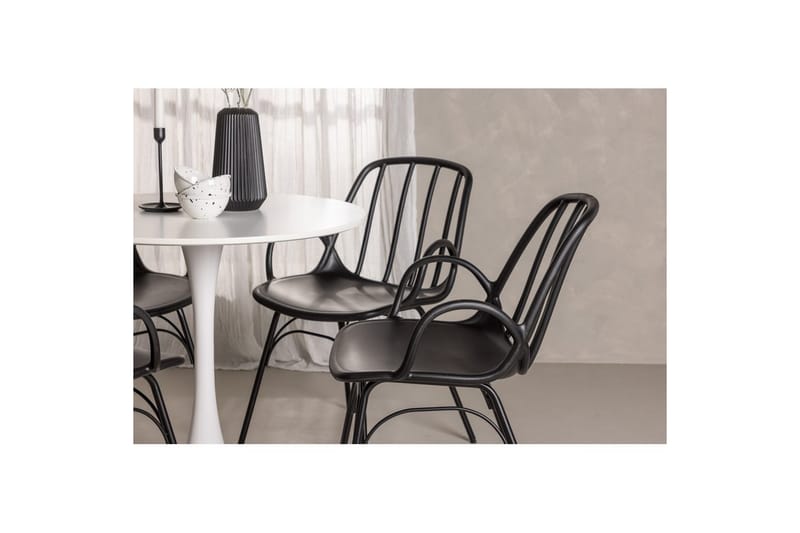 Rundt Spisesæt Hamden, Dyrön - Sort - Møbler - Borde - Spisebordssæt