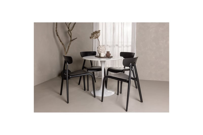 Rundt Spisesæt Hamden, Ursholmen - Sort - Møbler - Borde - Spisebordssæt
