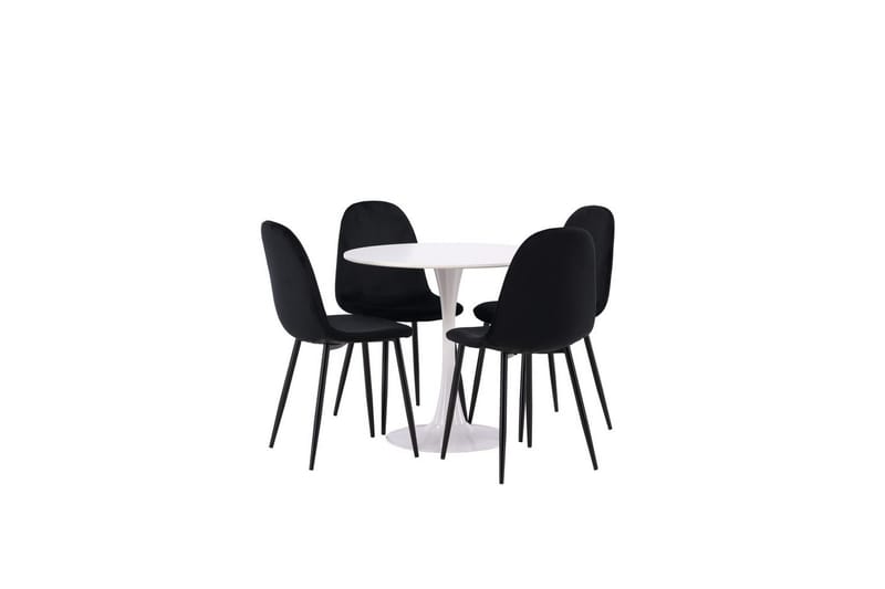 Rundt Spisesæt Hamden, Polar - Velvet - Møbler - Borde - Spisebordssæt