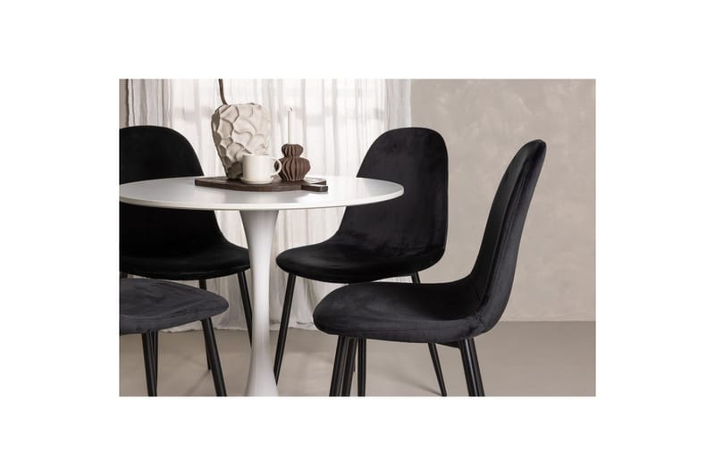 Rundt Spisesæt Hamden, Polar - Velvet - Møbler - Borde - Spisebordssæt