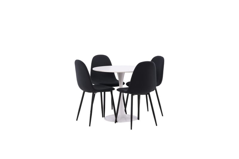 Rundt Spisesæt Hamden, Polar - Polyester - Møbler - Borde - Spisebordssæt