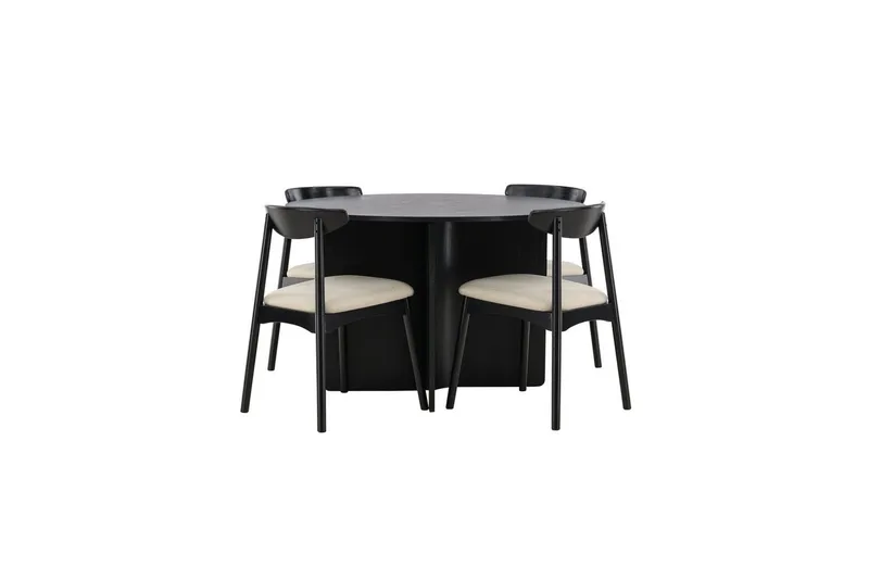 Rundt Spisesæt Ven, Tyresö, Sort