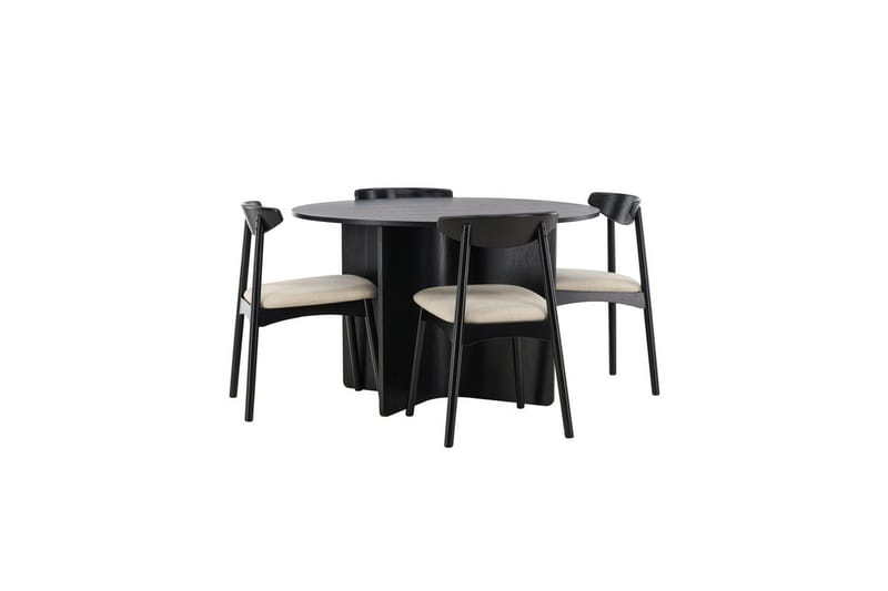 Rundt Spisesæt Ven, Tyresö - Sort - Møbler - Borde - Spisebordssæt