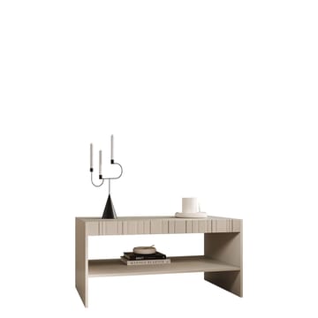 Rynlin Rektangulært Sofabord med Hylder og Rillet Front 100 cm i Træ - Beige - Møbler - Borde - Sofabord