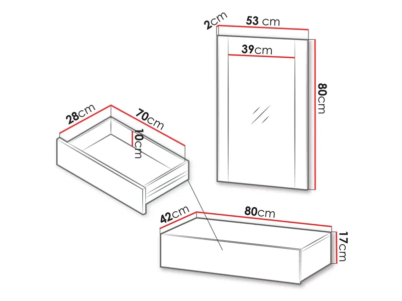 Rynlin Sminkebord med Spejl - Møbler - Borde - Sminkebord & konsolbord - Makeup bord med spejl