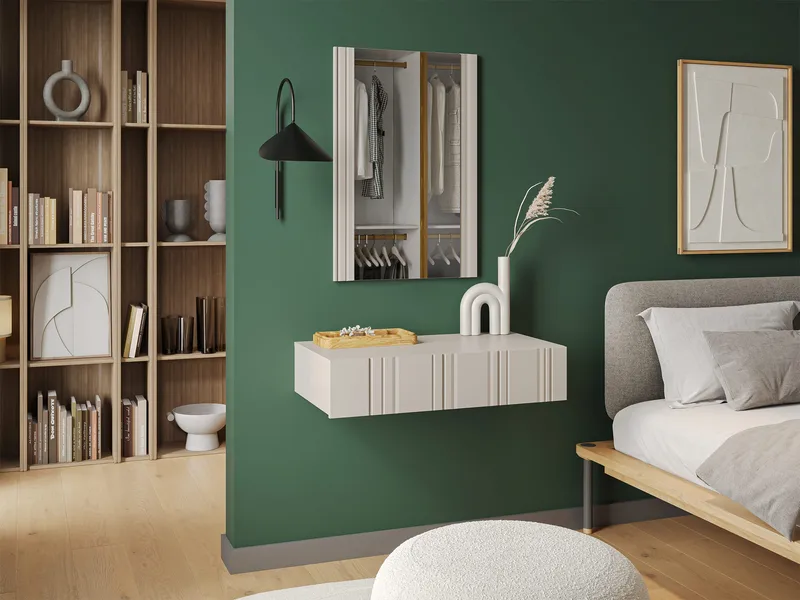 Rynlin Sminkebord med Spejl - Møbler - Borde - Sminkebord & konsolbord - Makeup bord med spejl