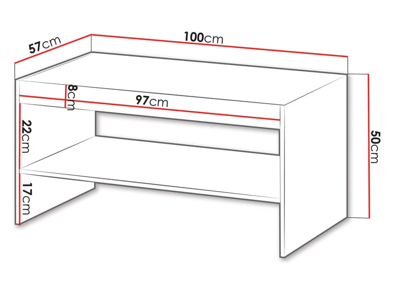 Rynlin Sofabord 100 cm - Møbler - Borde - Sofabord