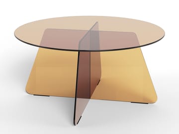 Ryvos Sofabord i Glas 80 cm Rund - Brun - Møbler - Borde - Sofabord