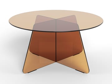 Ryvos Sofabord i Glas 80 cm Rund - Brun - Møbler - Borde - Sofabord