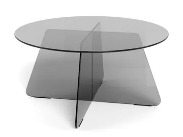 Ryvos Sofabord i Glas 80 cm Rund - Røgfarvet - Møbler - Borde - Sofabord