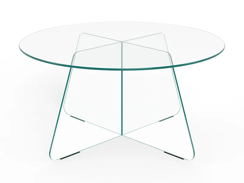 Ryvos Sofabord i Glas 80 cm Rundt - Krystalklar - Møbler - Borde - Sofabord