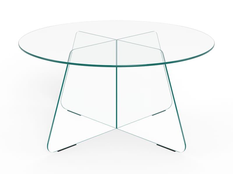 Ryvos Sofabord i Glas 80 cm Rundt - Krystalklar - Møbler - Borde - Sofabord