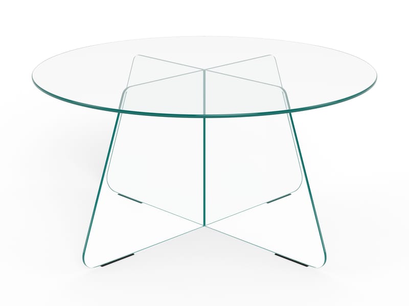 Ryvos Sofabord i Glas 80 cm Rundt - Krystalklar - Møbler - Borde - Sofabord