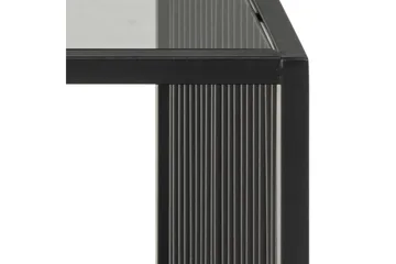 Saklani 120x60 cm Rektangulært Sofabord i Metal med Glasplade - Sort - Møbler - Borde - Sofabord
