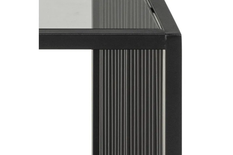 Saklani 120x60 cm Rektangulært Sofabord i Metal med Glasplade - Sort - Møbler - Borde - Sofabord
