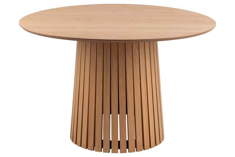 Saku Rundt Spisebord 120 cm med Træ- og Egetræsudseende, Beige