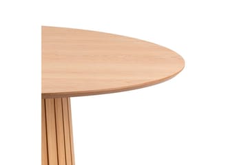 Saku Rundt Spisebord 120 cm med Træ- og Egetræsudseende - Beige - Møbler - Borde - Spisebord og køkkenbord