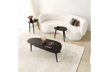 Saldus 115 cm Ovalt Sofabord i Malet Træ - Mørkebrun - Møbler - Borde - Sofabord