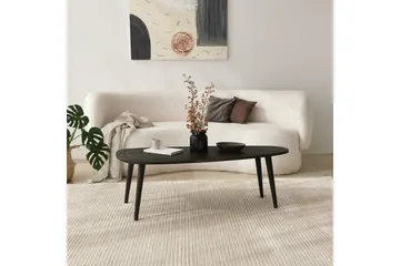 Saldus 115 cm Ovalt Sofabord i Malet Træ - Mørkebrun - Møbler - Borde - Sofabord