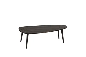 Saldus 115 cm Ovalt Sofabord i Malet Træ - Mørkebrun - Møbler - Borde - Sofabord