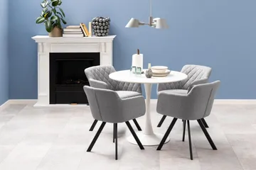 Salm Lille Rundt Spisebord 90 cm i Keramik - Hvid - Møbler - Borde - Spisebord og køkkenbord
