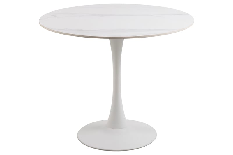 Salm Spisebord 90 cm Rund - Hvid - Spisebord og køkkenbord