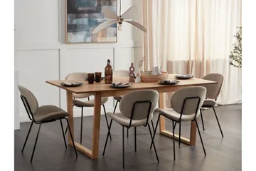 Salmo Rektangulært Spisebord 180 cm med Træ- og Askudseende - Brun - Møbler - Borde - Spisebord og køkkenbord