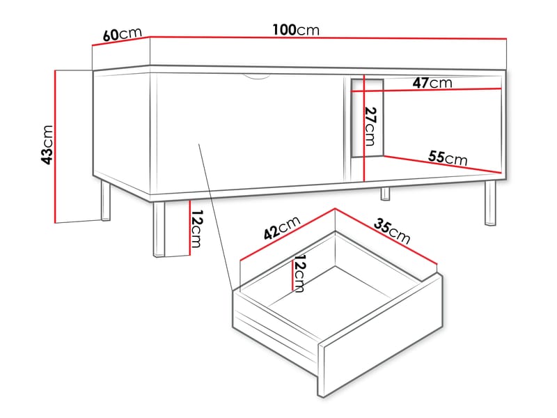 Salmor Sofabord 100 cm - Hvid - Møbler - Borde - Sofabord