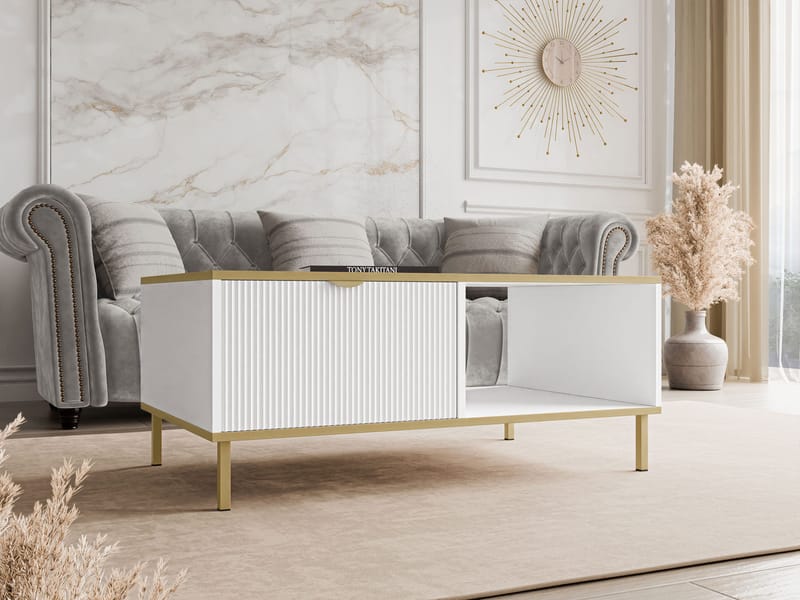 Salmor Sofabord 100 cm - Hvid - Møbler - Borde - Sofabord