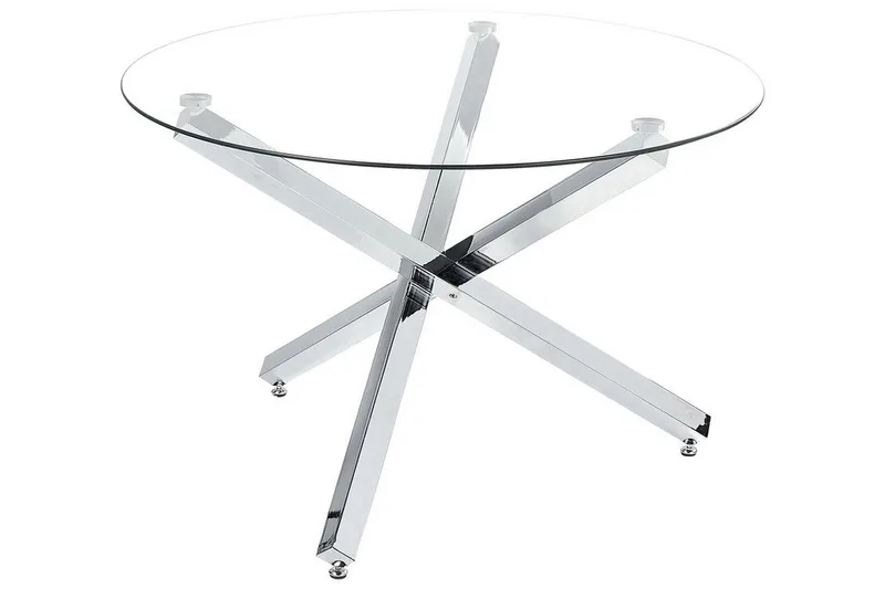Salno Rundt Spisebord 110 cm i Glas, Transparent