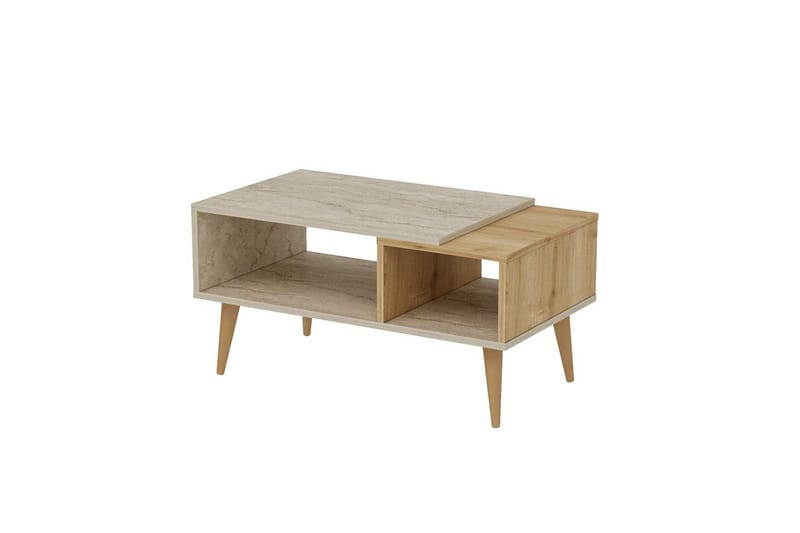 Salric Sofabord 90 cm - Travertin/Eg - Møbler - Borde - Sofabord