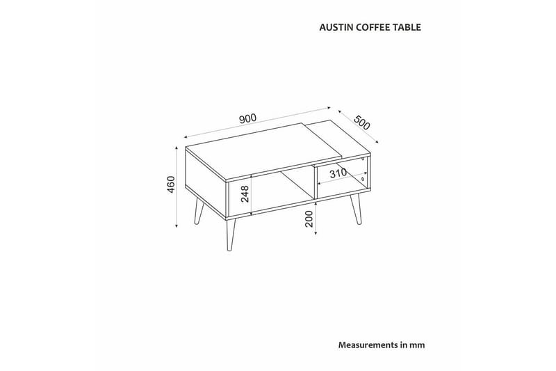 Salric Sofabord 90 cm - Travertin/Eg - Møbler - Borde - Sofabord