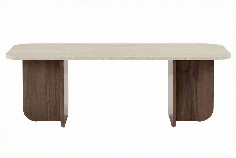 Salrin Sofabord 120x41x60 cm - Travertin, Venezia Walnut - Møbler - Borde - Sofabord
