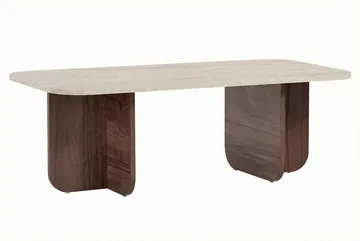 Salrin Sofabord 120x41x60 cm - Travertin, Venezia Walnut - Møbler - Borde - Sofabord