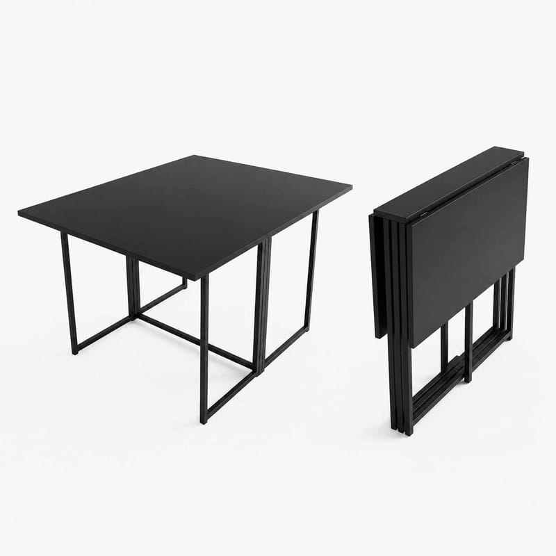 Sammenklappeligt bord Hanah Home Worker (90 x 75 x 80 cm) Sort, Sort