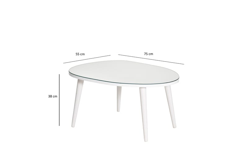 Samtens Sofabord 75 cm - Hvid - Møbler - Borde - Sofabord