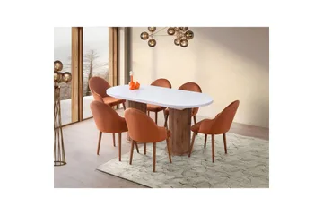 Samtens Spisebord 180 cm Oval - Hvid - Møbler - Borde - Spisebord og køkkenbord