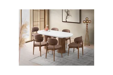 Samtens Spisebord 180 cm Oval - Hvid - Møbler - Borde - Spisebord og køkkenbord