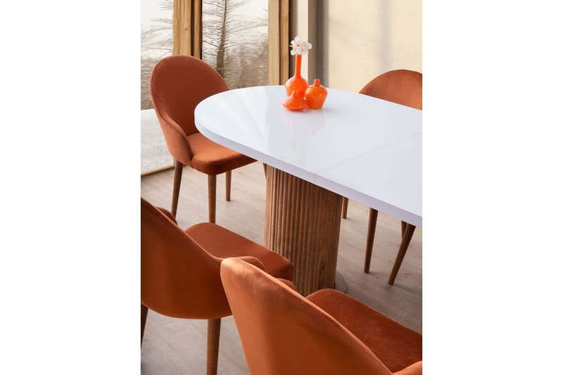Samtens Spisebord 180 cm Oval - Hvid - Møbler - Borde - Spisebord og køkkenbord