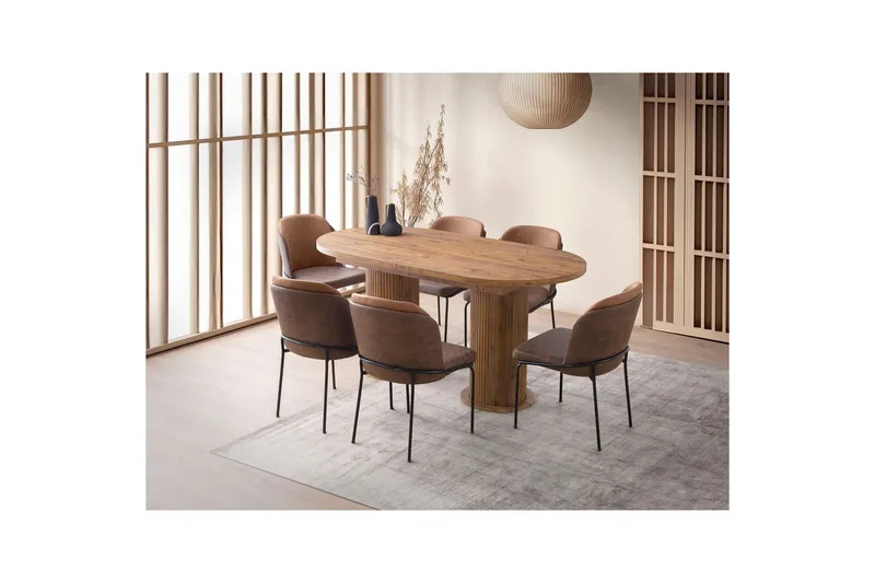 Samtens Spisebord 180 cm Rektangulær - Valnød - Møbler - Borde - Spisebord og køkkenbord