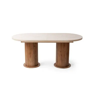 Samtens Spisebord Oval 180 cm - Brun/Taupe - Møbler - Borde - Spisebord og køkkenbord