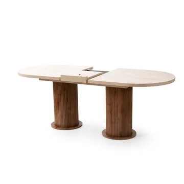 Samtens Spisebord Oval 180 cm - Brun/Taupe - Møbler - Borde - Spisebord og køkkenbord