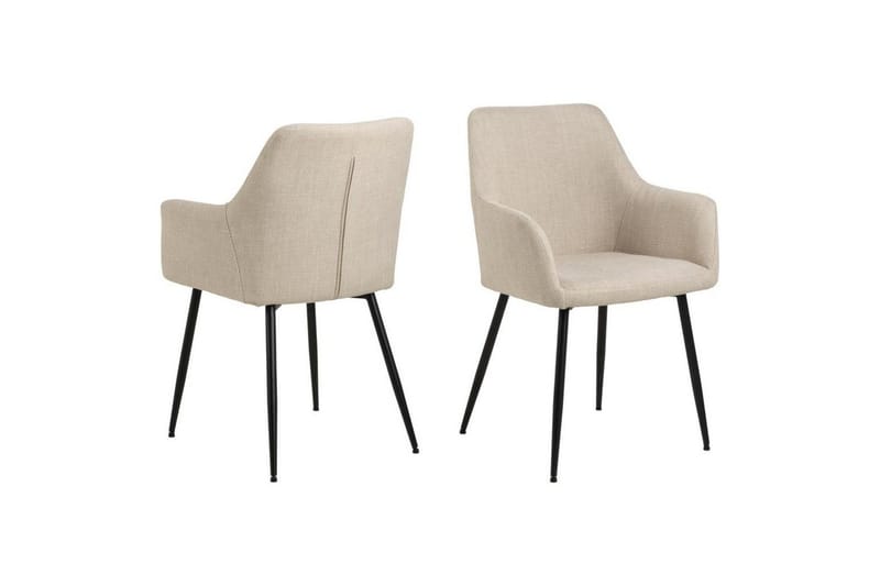 Sanjoan Spisegruppe 140 Cm + 4 Nielsby Spisestuestole - Grå/Beige/Sort - Møbler - Borde - Spisebordssæt