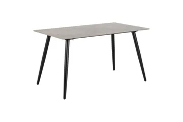 Sanjoan Spisegruppe 140 Cm + 4 Nielsby Spisestuestole - Grå/Beige/Sort - Møbler - Borde - Spisebordssæt